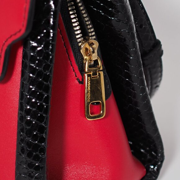 Dolce & Gabbana Red Leather Top Handle Shoulder Bag with Gold Hardware - Picture 13 of 15